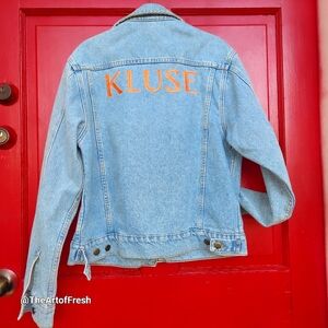𝅺DENIM Oversize Blue Jean Jacket with KLUSE embroidery